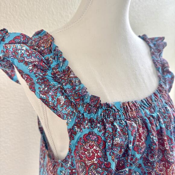 J.Crew ReImagined Sz Small Purple Flutter Sleeve Mini Sun Dress - Picture 2 of 12